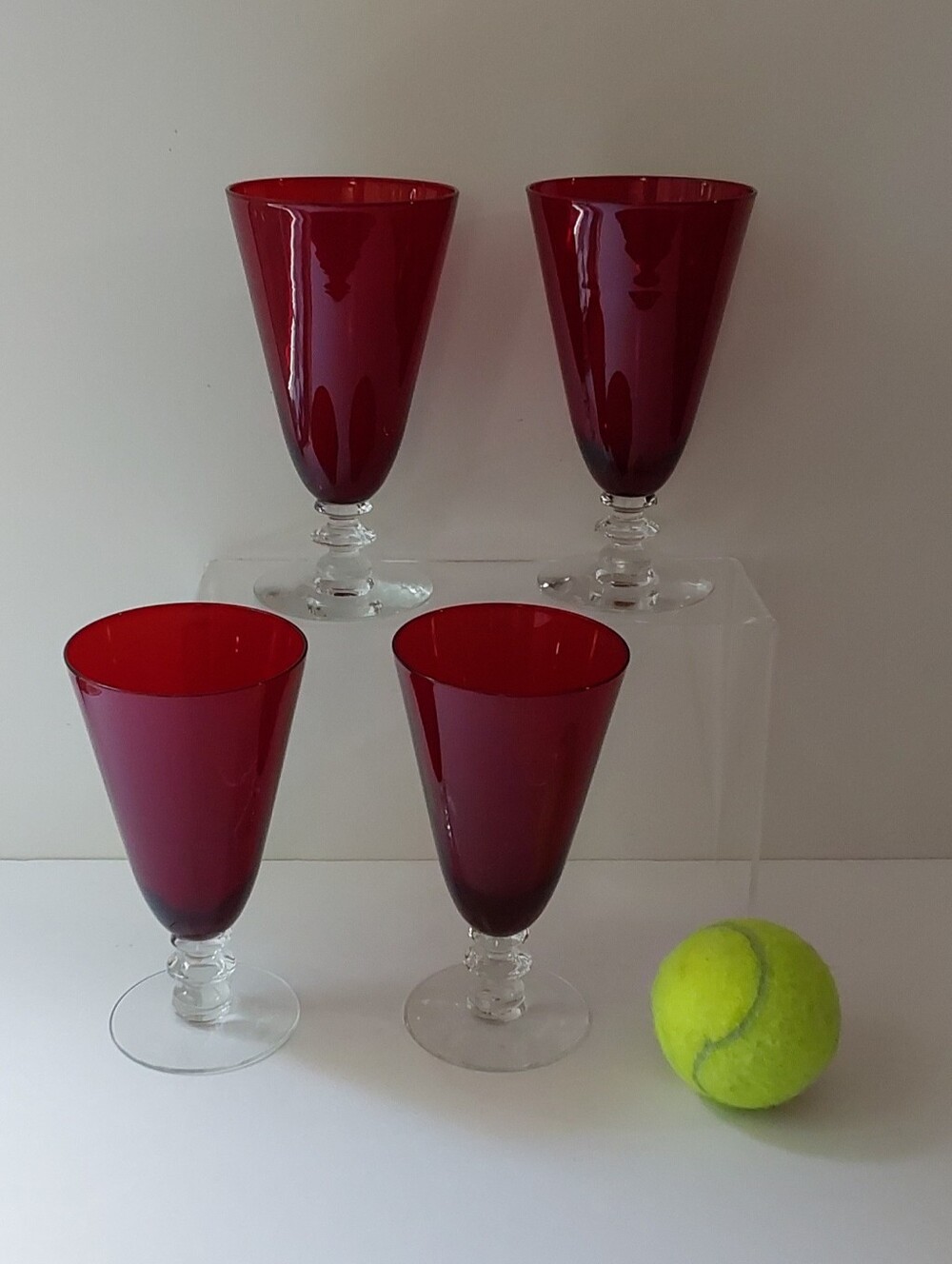 VTG Radiant Ruby by Morgantown Goblets (4)